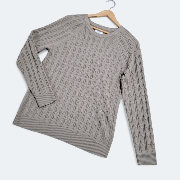 Croft & Barrow Crew Neck Sweater Long Sleeve Ribbed Tan Size Medium - Picture 14 of 14